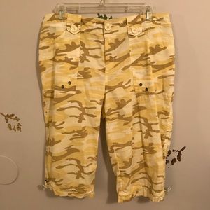 Tan and brown camouflage cargo pants